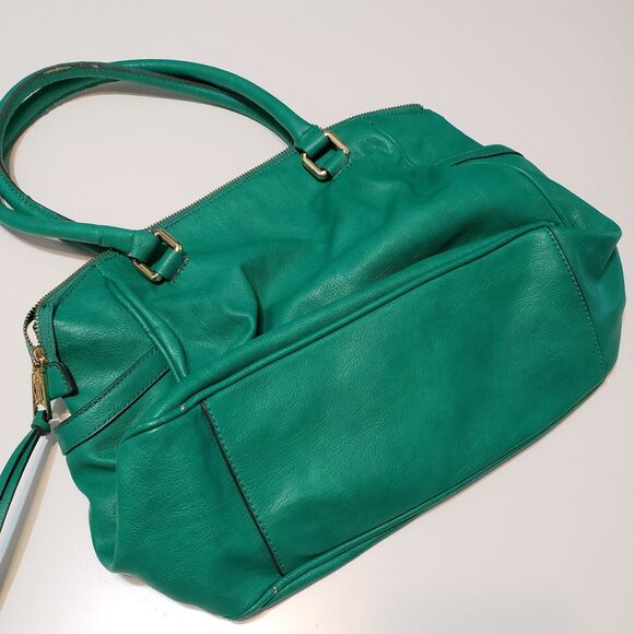 Liz Claiborne Green Faux Leather Satchel / Shoulder Purse - Picture 11 of 11
